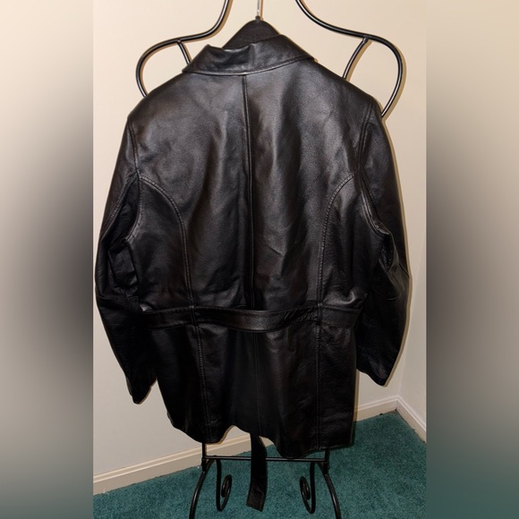 🚨 LAST CALL CLEARANCE - SONOMA Lifestyle Leather Jacket Medium Length Belted - Picture 7 of 7